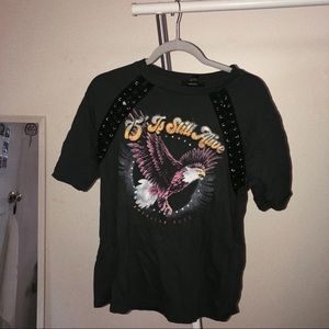 vintage look band tee